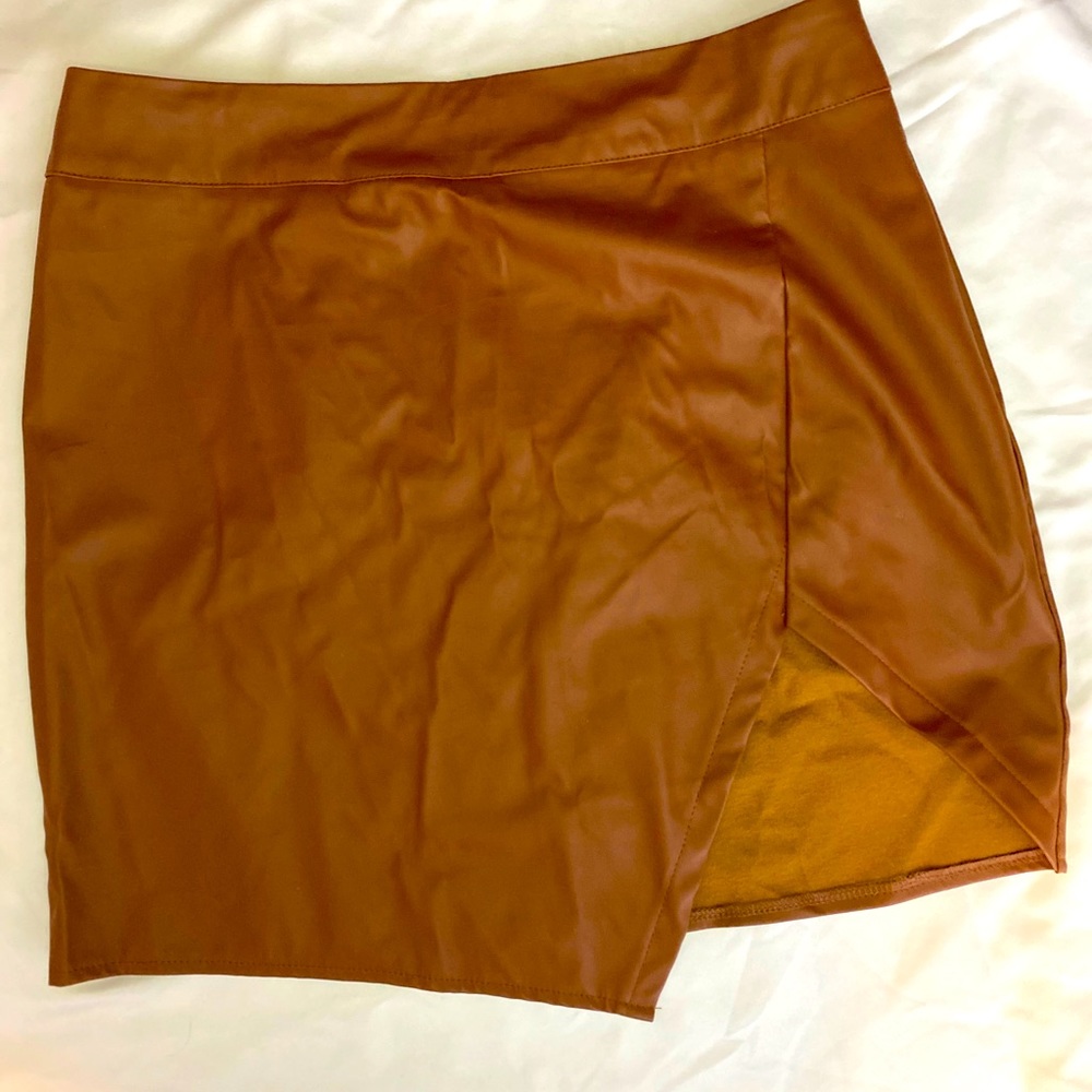 Faux leather skirt